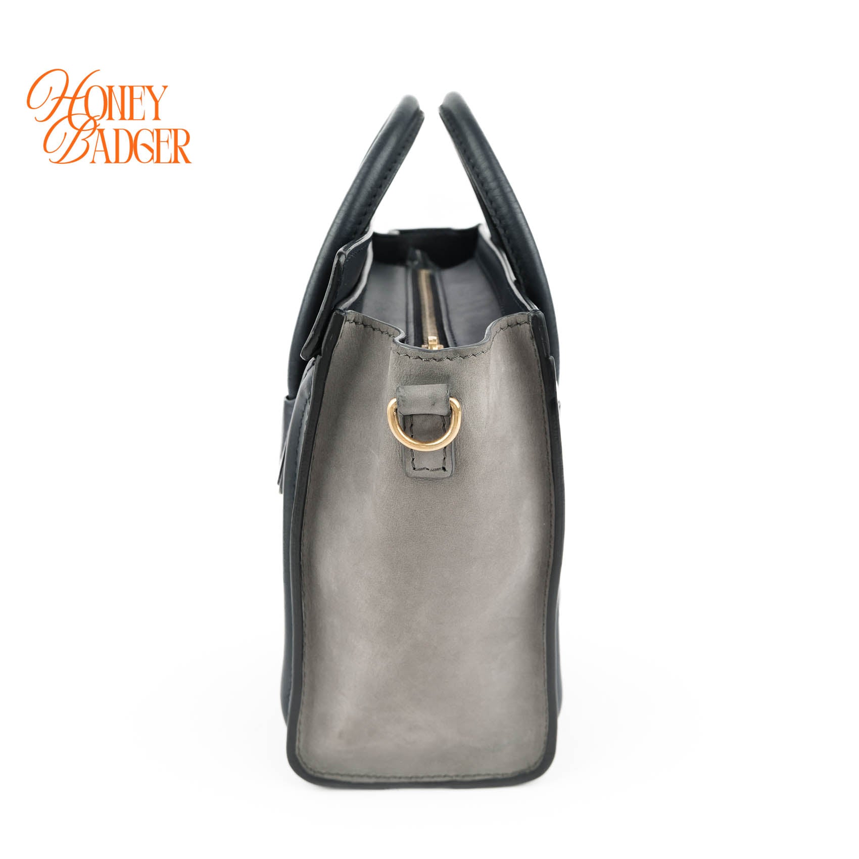 Celine Tricolor Leather & Suede Luggage Nano Shopper