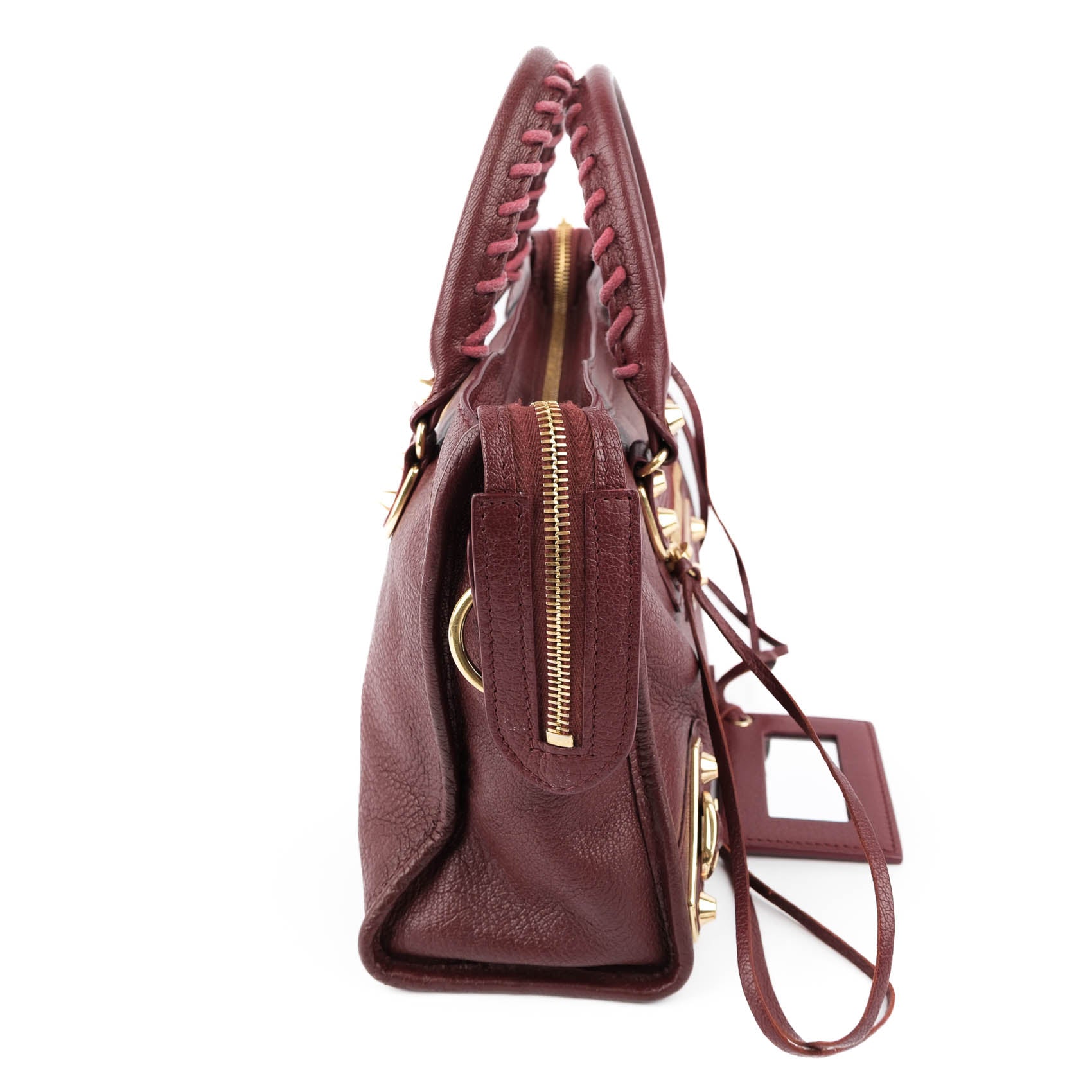 Balenciaga Classic Metallic Edge Small City - Bordeaux