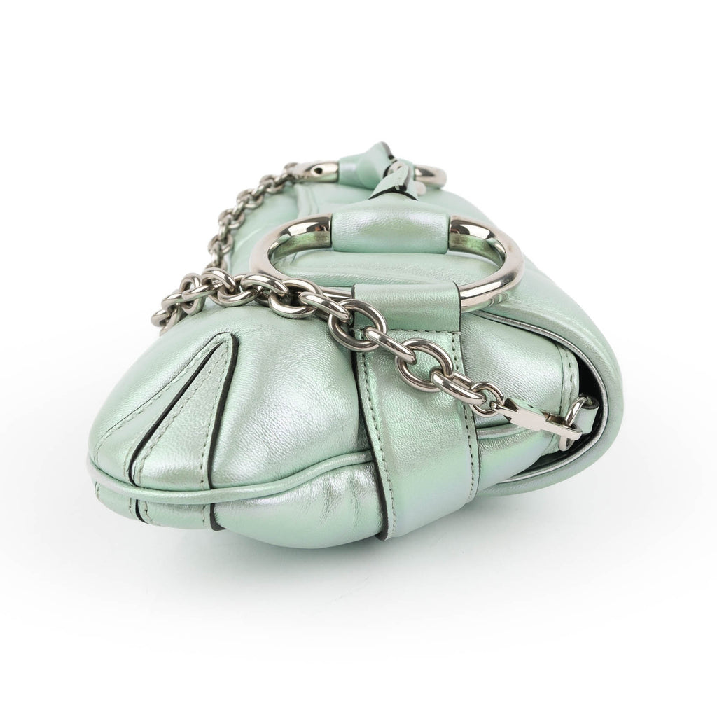 Gucci Horsebit 1955 Large Padded Chain Shoulder Bag - Metallic Mint Green