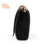 Saint Laurent Suede Star Studded Small Kate Chain Bag - Black