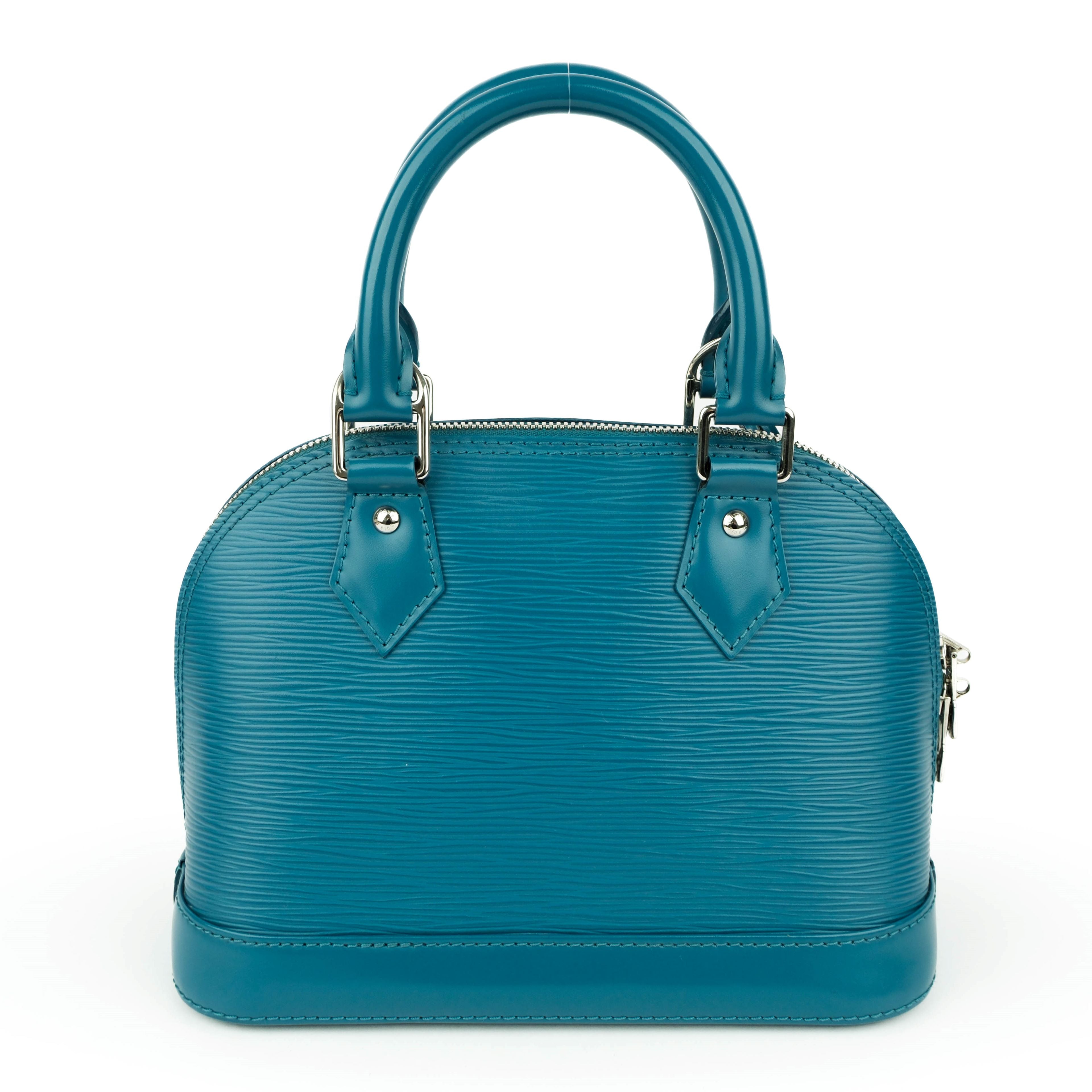 Louis Vuitton Cyan Blue Epi Leather Alma BB Shoulder Bag - M44391 Turquoise Handbag