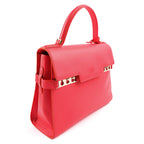Delvaux Tempete MM Leather 2WAY Handbag Red