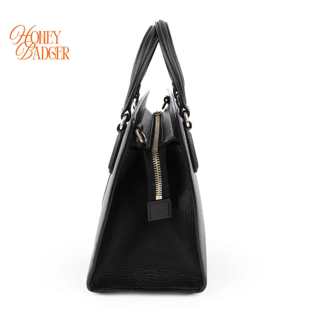 Gucci Soho Interlocking G Small Tote Bag Black Grained Leather 2WAY 607722