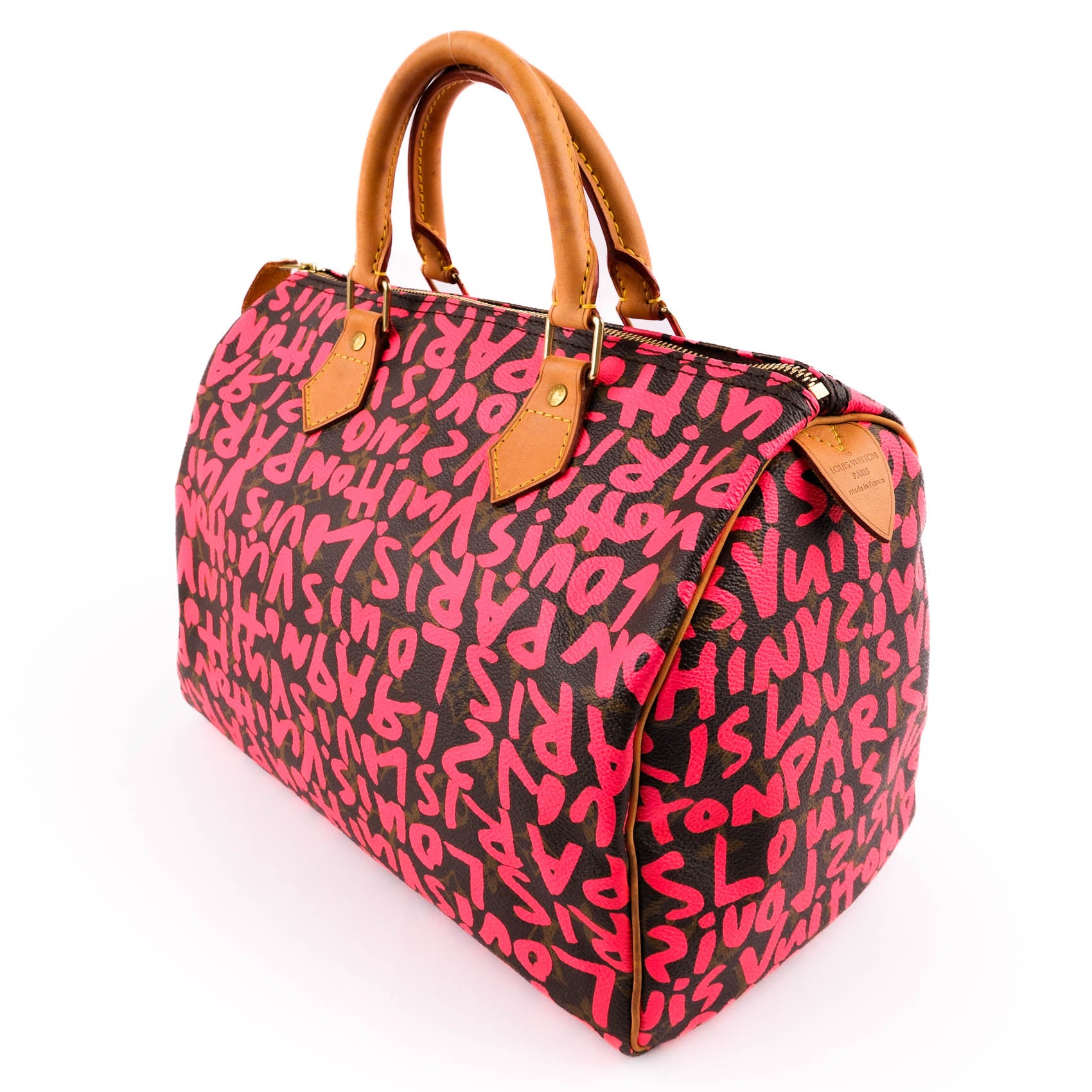 Louis Vuitton Limited Edition 2009 Stephen Sprouse Monogram Graffiti Speedy 30 - Fuchsia
