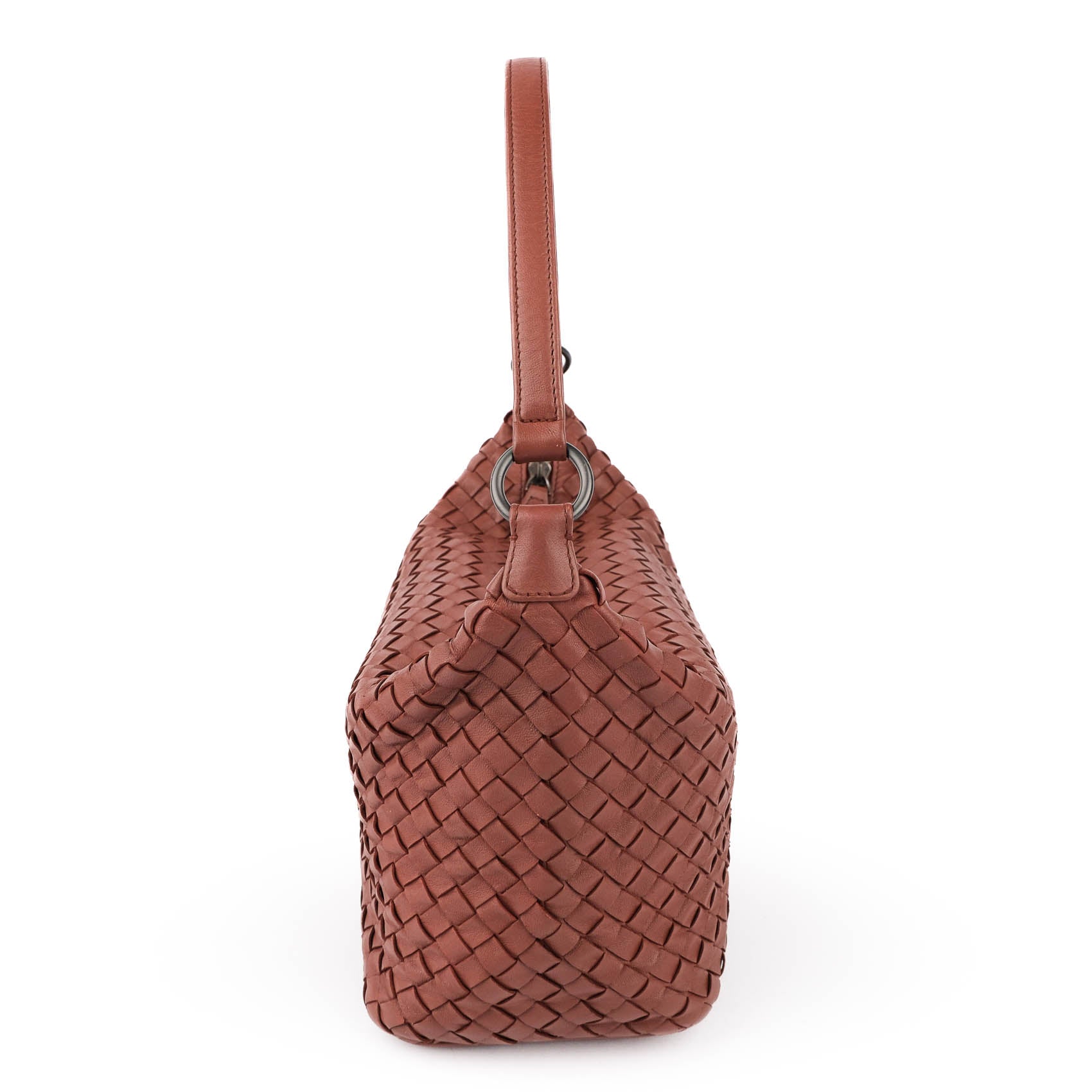 Bottega Veneta Intrecciato Nappa Leather Shoulder Bag – Terracotta Brown