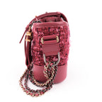 Chanel Gabrielle Small Hobo Bag A91810 Pink Tweed Calfskin Leather Mixed Hardware CC Logo Crossbody Chain Shoulder