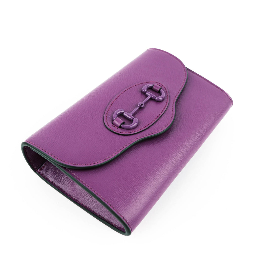 Gucci Horsebit 1955 Mini Shoulder Bag in Purple Leather