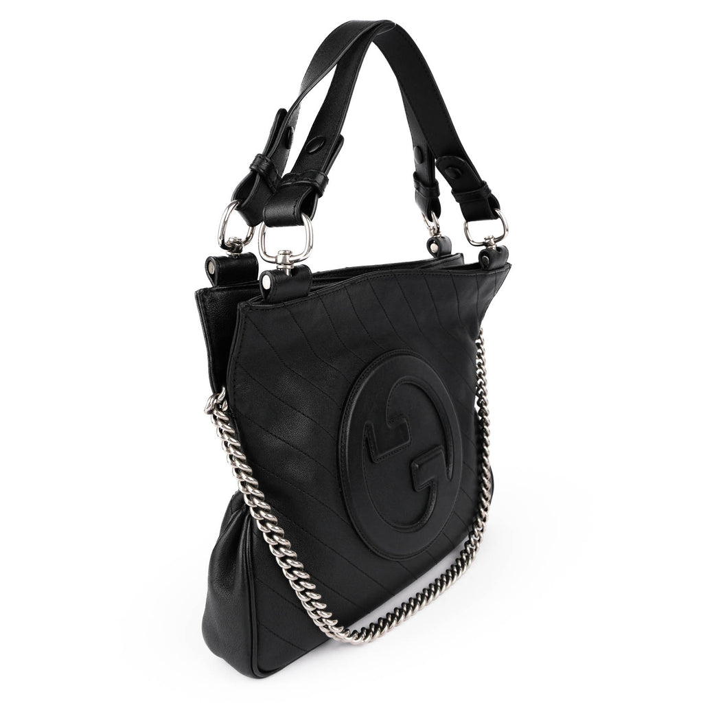 Gucci Blondie Leather 2 Way Handbag Black