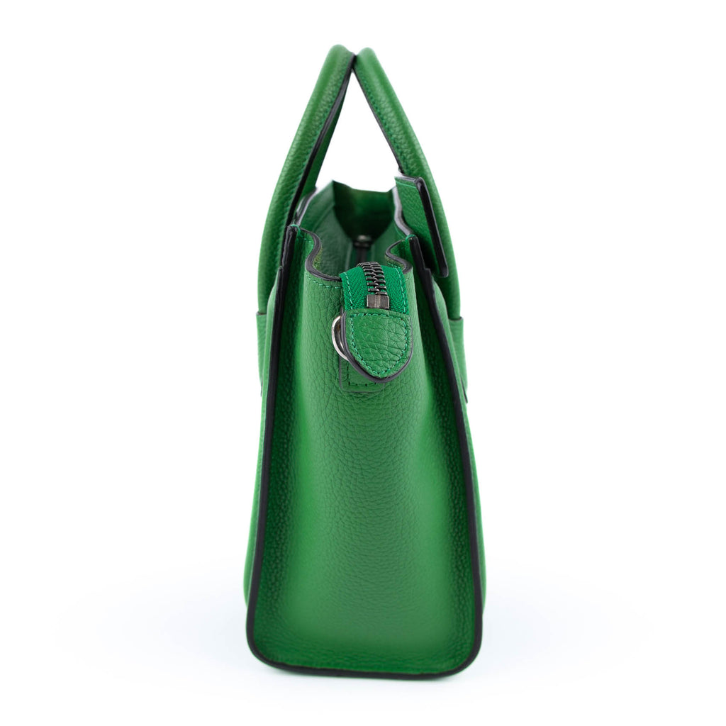 Celine Nano Luggage Bag - Green Drummed Calfskin (Phoebe Philo Era)