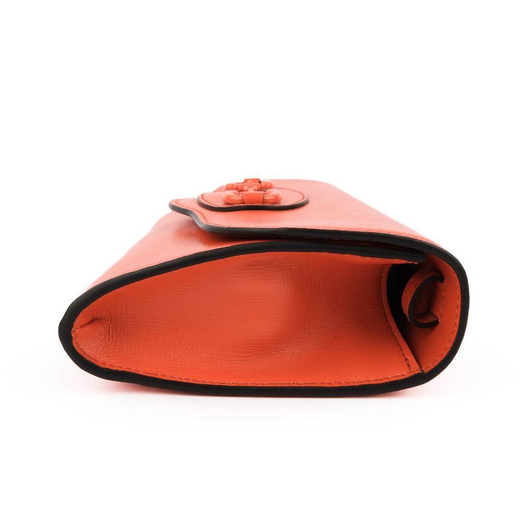 GUCCI Horsebit Mini Shoulder Bag Orange Leather Monochrome 2-Way