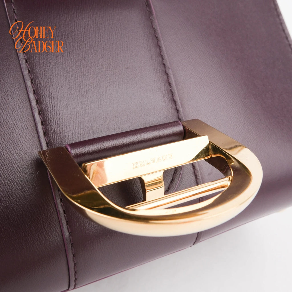 Delvaux Brillant Mini Purple Box Calf Leather 2-Way Bag Rank A