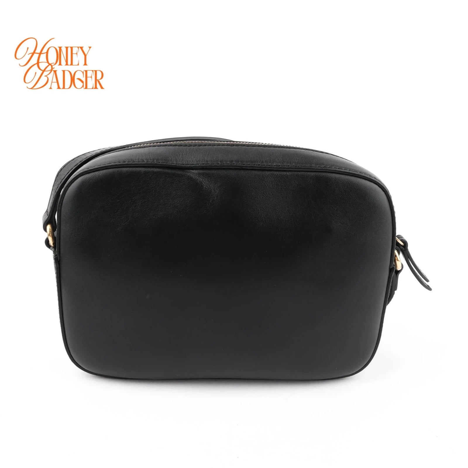 Gucci Bee Web Camera Bag Leather Black Rank A