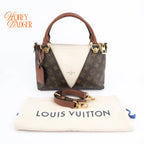 Louis Vuitton V Tote BB Monogram Brown 2Way Handbag K1740 Rank A