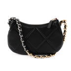 CHANEL 19 Small Zip Chain Shoulder Bag Black Lambskin Mixed Metal Hardware Full Set