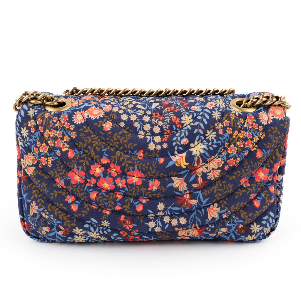 Gucci Small GG Marmont Floral Print Canvas Shoulder Bag