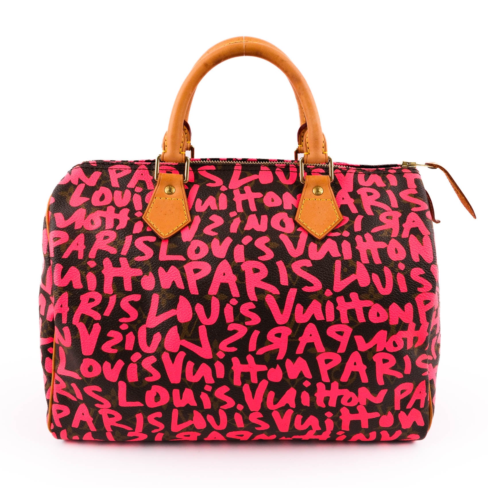 Louis Vuitton Limited Edition 2009 Stephen Sprouse Monogram Graffiti Speedy 30 - Fuchsia