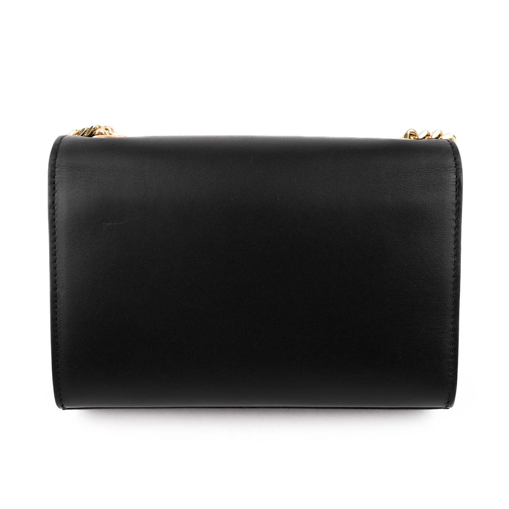 Saint Laurent Kate Small Tassel Bag in Black Smooth Leather with Gold Hardware