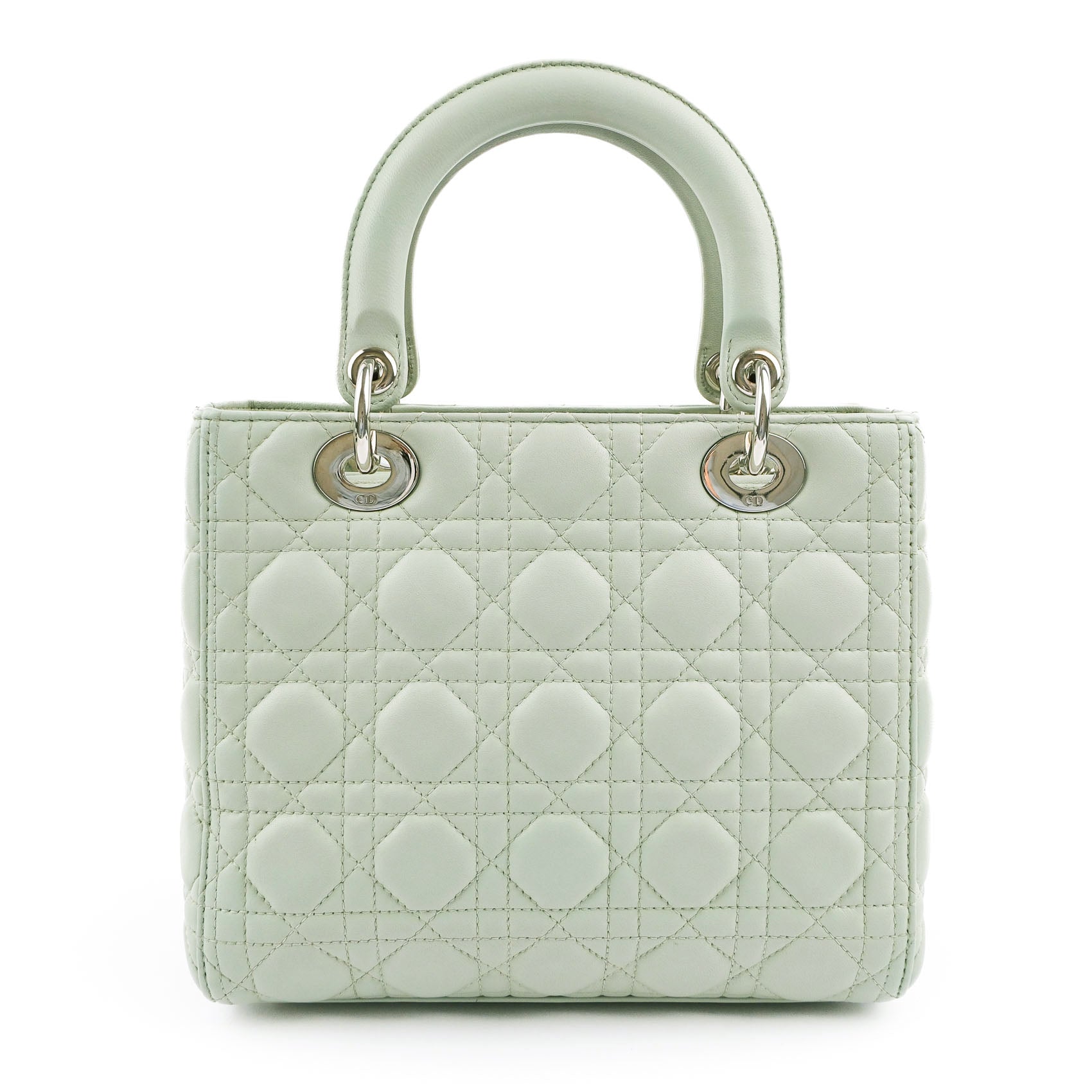 Christian Dior Lady Dior Medium Bag Cannage Lambskin Light Green Leather