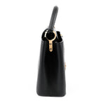 Louis Vuitton Capucines PM M54311 Black Taurillon Leather Monogram Flower Studs 2-Way Handbag RFID