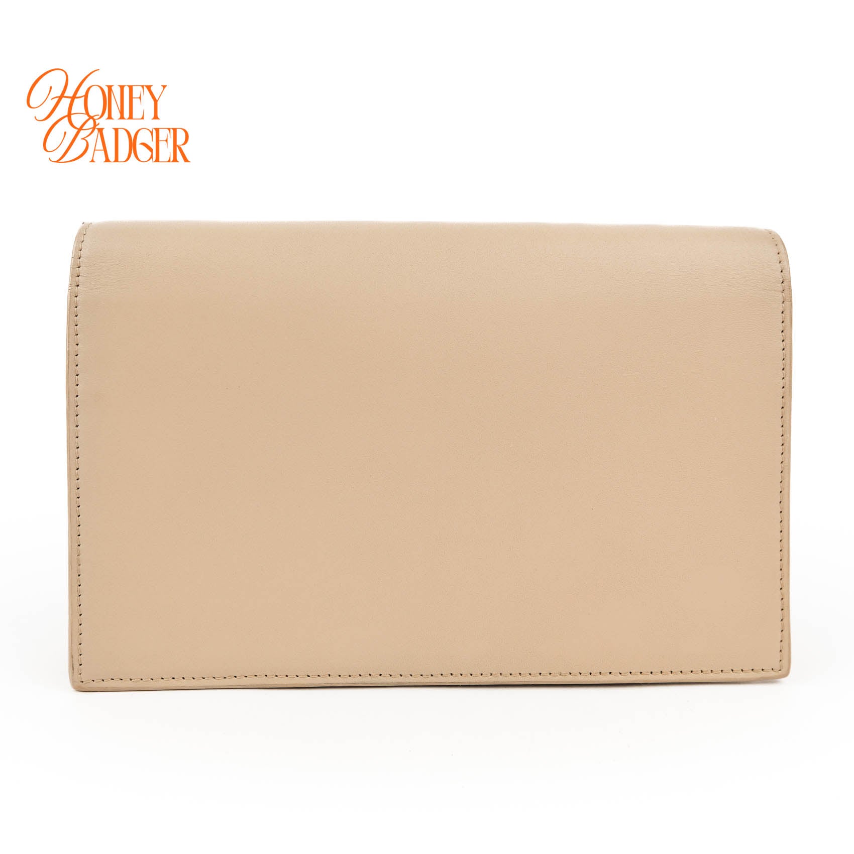 Saint Laurent Paris Kate Tassel Chain Wallet 452159 Smooth Leather Beige Gold Hardware