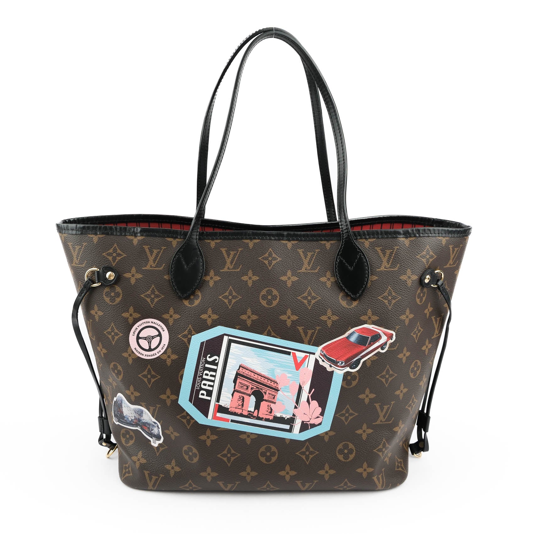 Louis Vuitton Monogram World Tour Neverfull MM - Paris Edition (Black Trim)