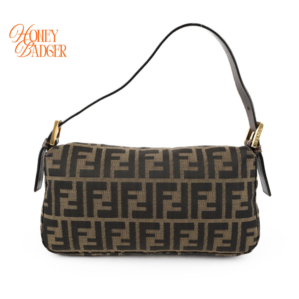 Fendi Vintage Zucca Canvas Baguette Bag - Gold Hardware
