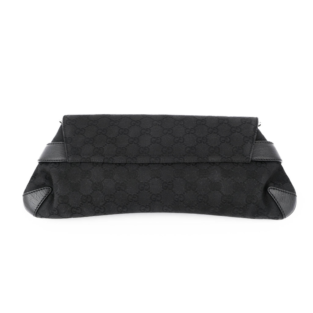 Gucci GG Canvas Horsebit Chain Clutch / Shoulder Bag (Large) 114923