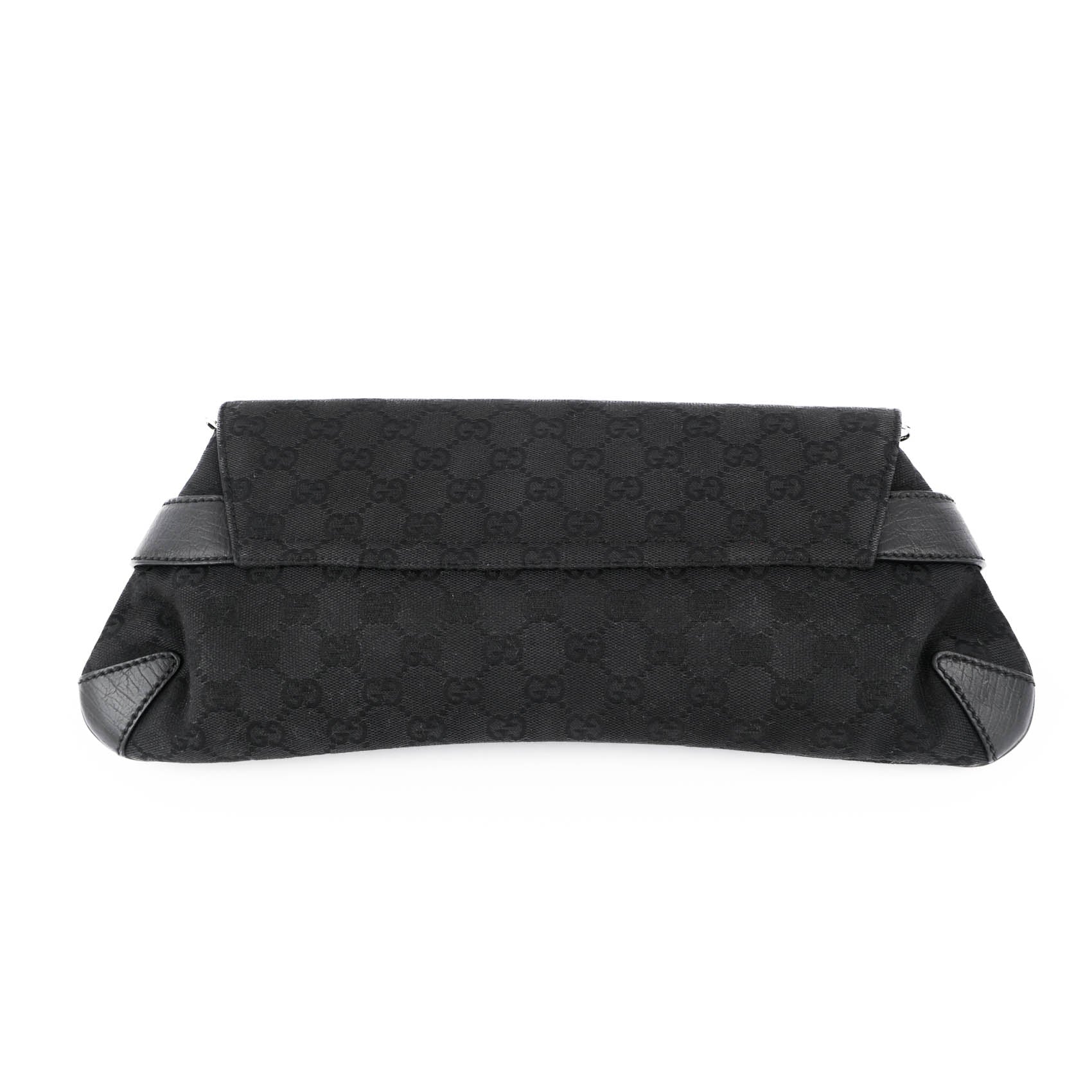 Gucci GG Canvas Horsebit Chain Clutch / Shoulder Bag (Large) 114923