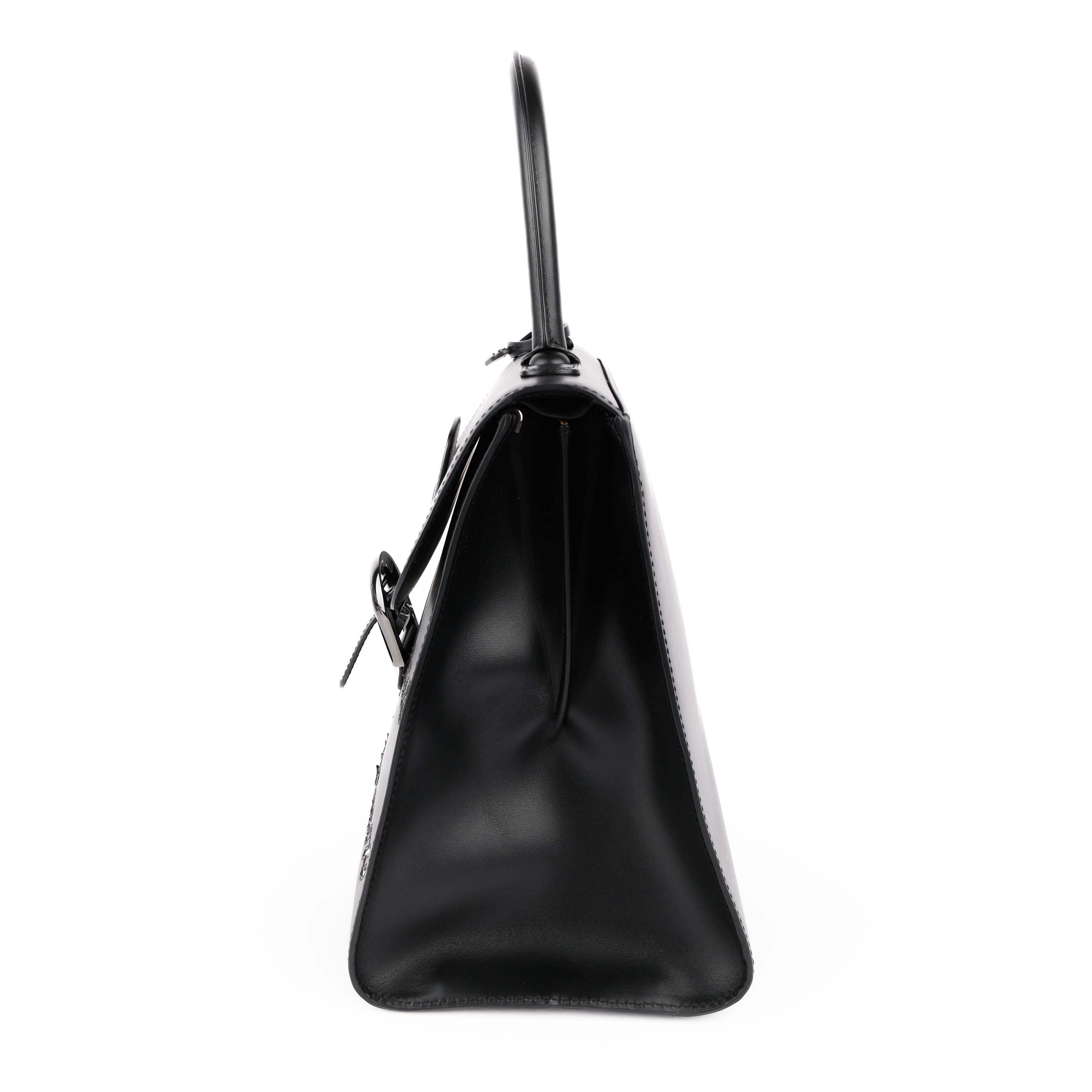 Delvaux Brillant MM L'Humour Handbag - Black Box Calf Leather
