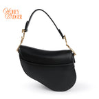 Dior Small Saddle Bag Black Smooth Calfskin Shoulder Bag Antique Gold Hardware