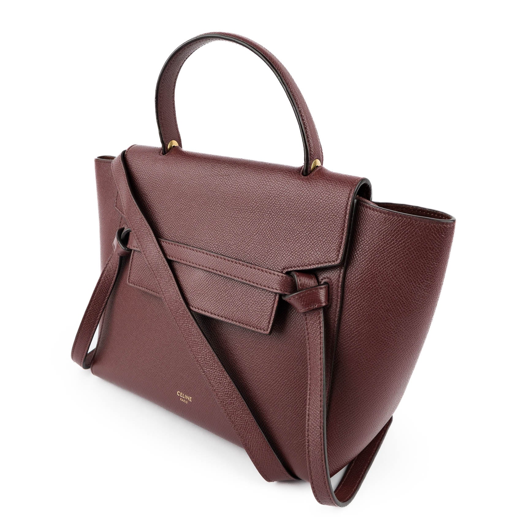 CELINE Micro Belt Bag in Grained Calfskin Burgundy