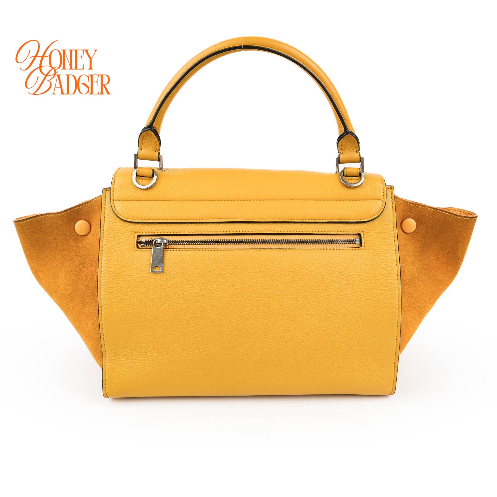 Celine Trapeze Medium 2WAY Handbag | Yellow Suede & Calfskin