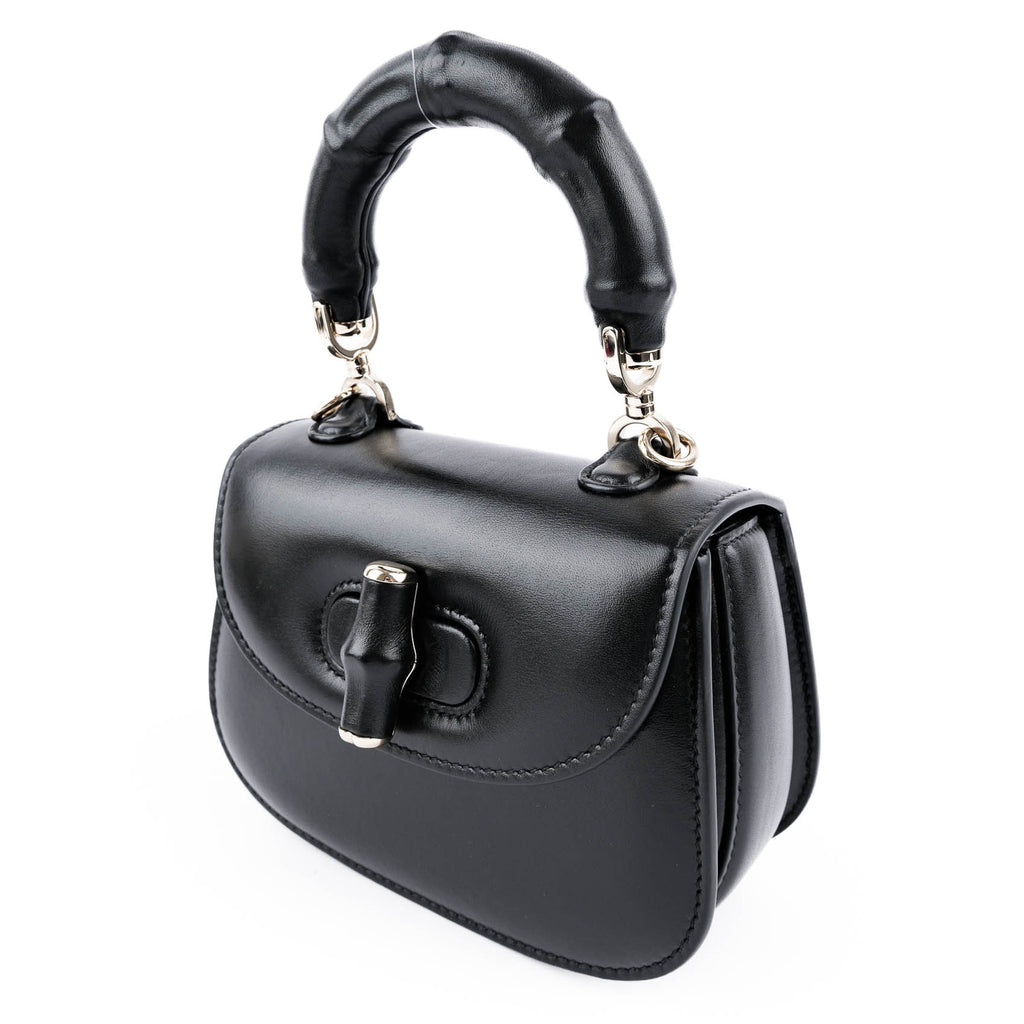 Gucci Bamboo 1947 Mini Top Handle Black Bag