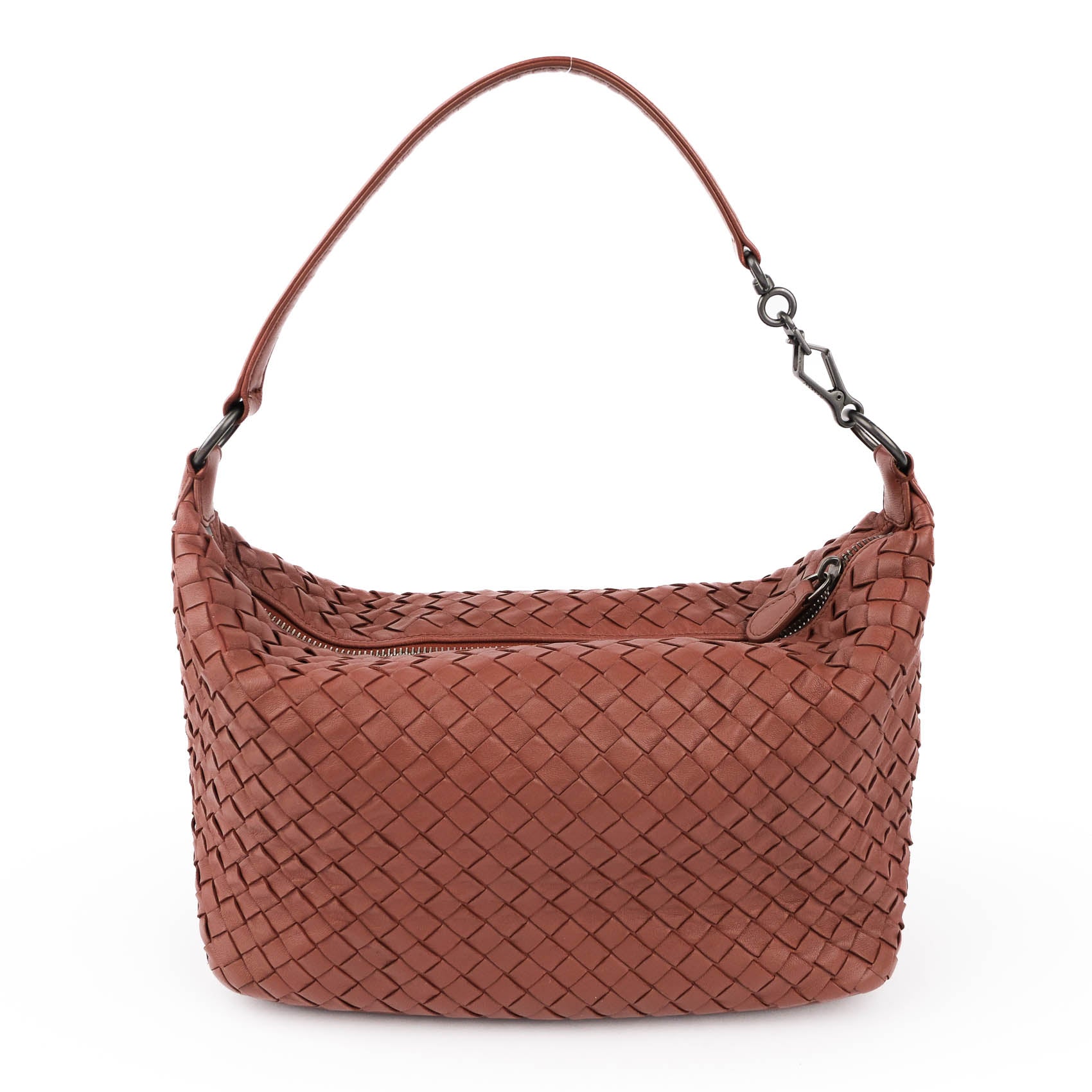 Bottega Veneta Intrecciato Nappa Leather Shoulder Bag – Terracotta Brown