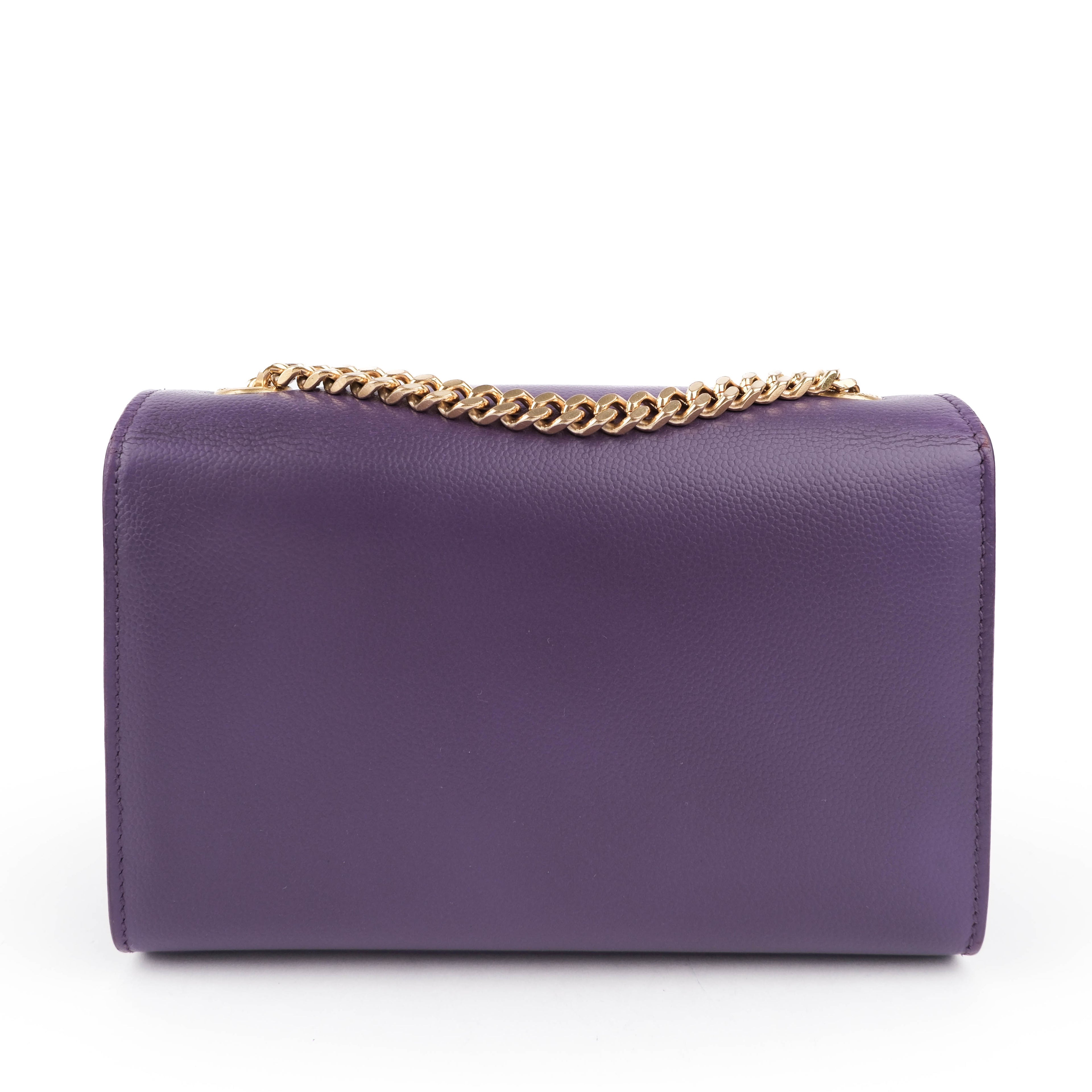 Saint Laurent Small Kate Purple Grained Leather