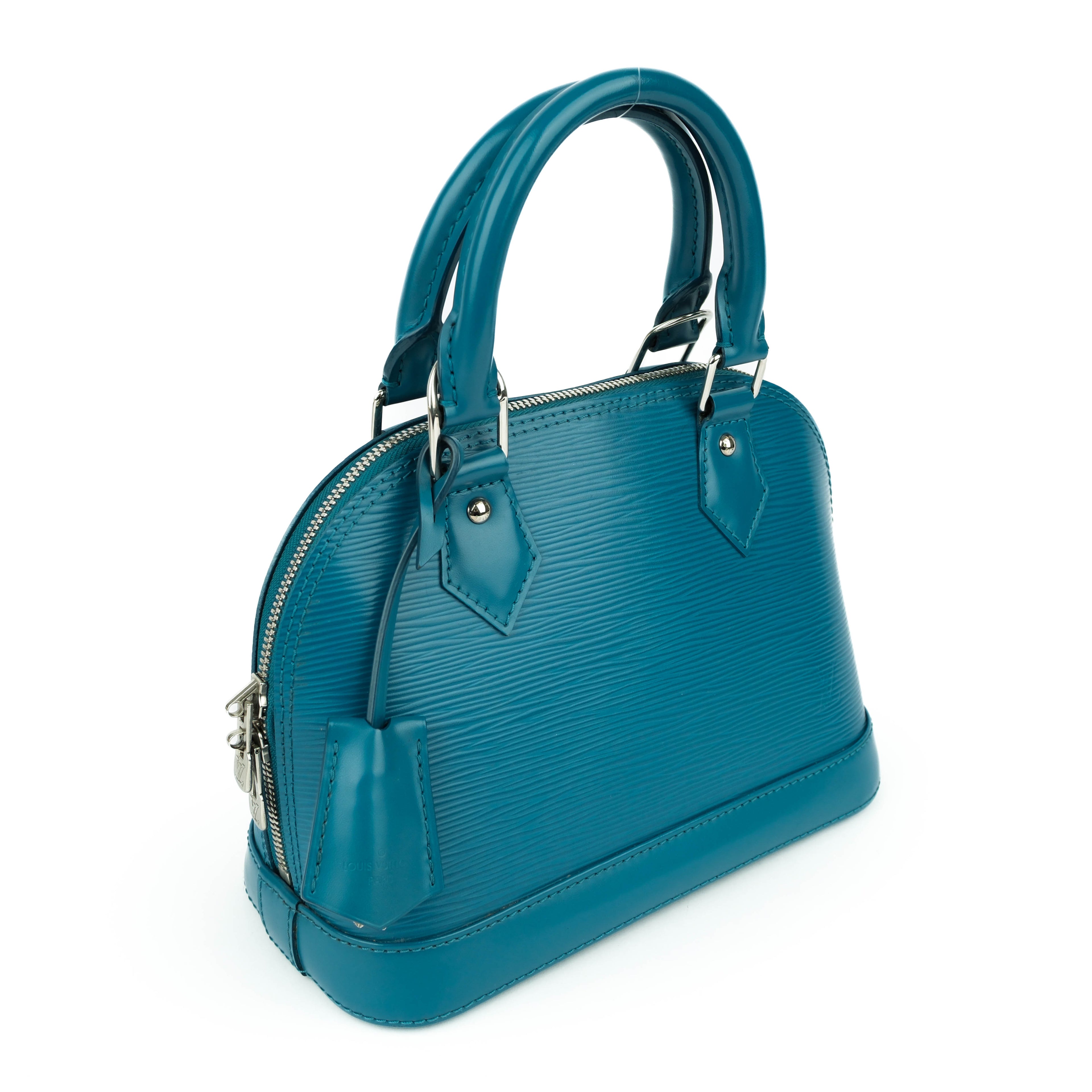 Louis Vuitton Cyan Blue Epi Leather Alma BB Shoulder Bag - M44391 Turquoise Handbag