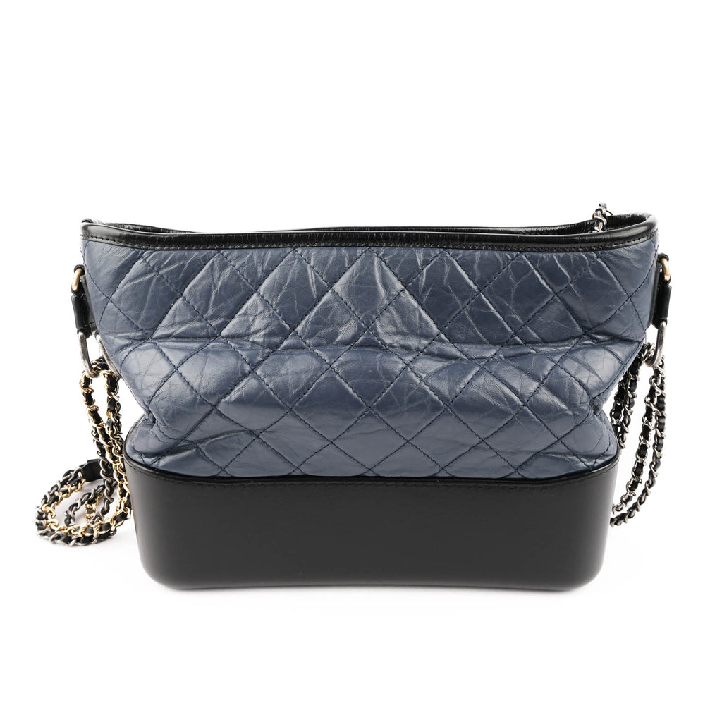 Chanel Gabrielle Medium Hobo Bag Navy Blue & Black Aged Calfskin AS1521