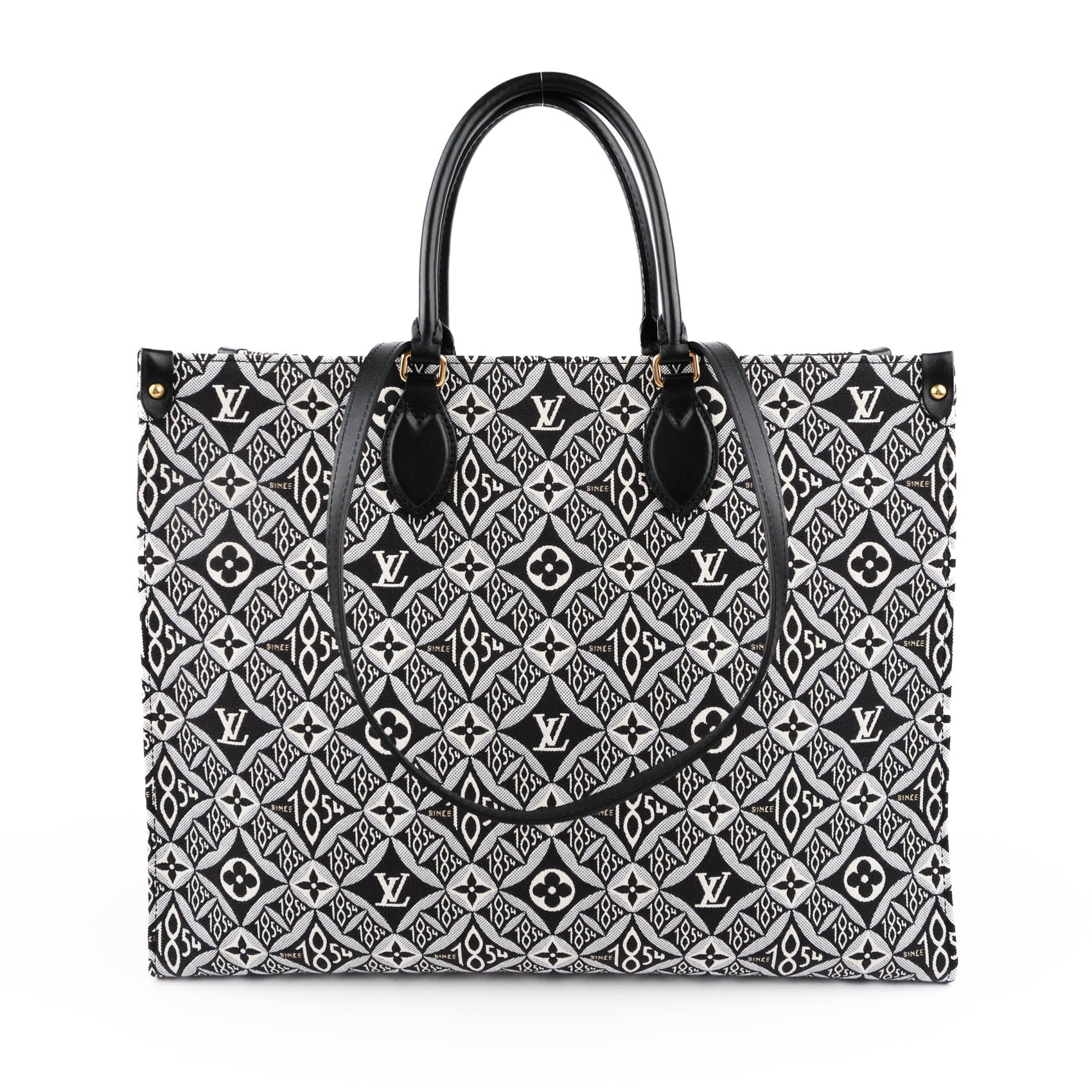 Louis Vuitton Onthego GM Since 1854 M57207 Black Jacquard Tote Bag NFC Verified