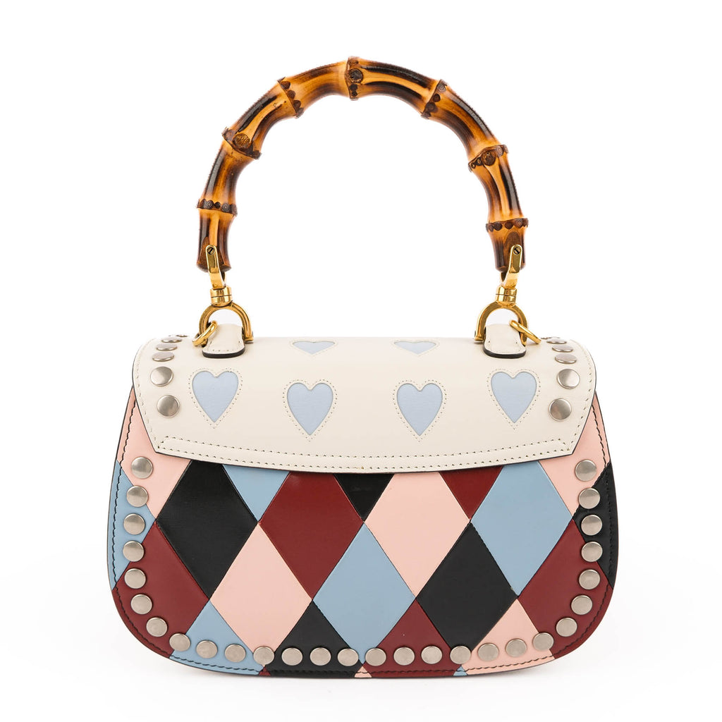 Gucci Multicolor Leather Lovelight Bamboo Top Handle 1947 Small Bag