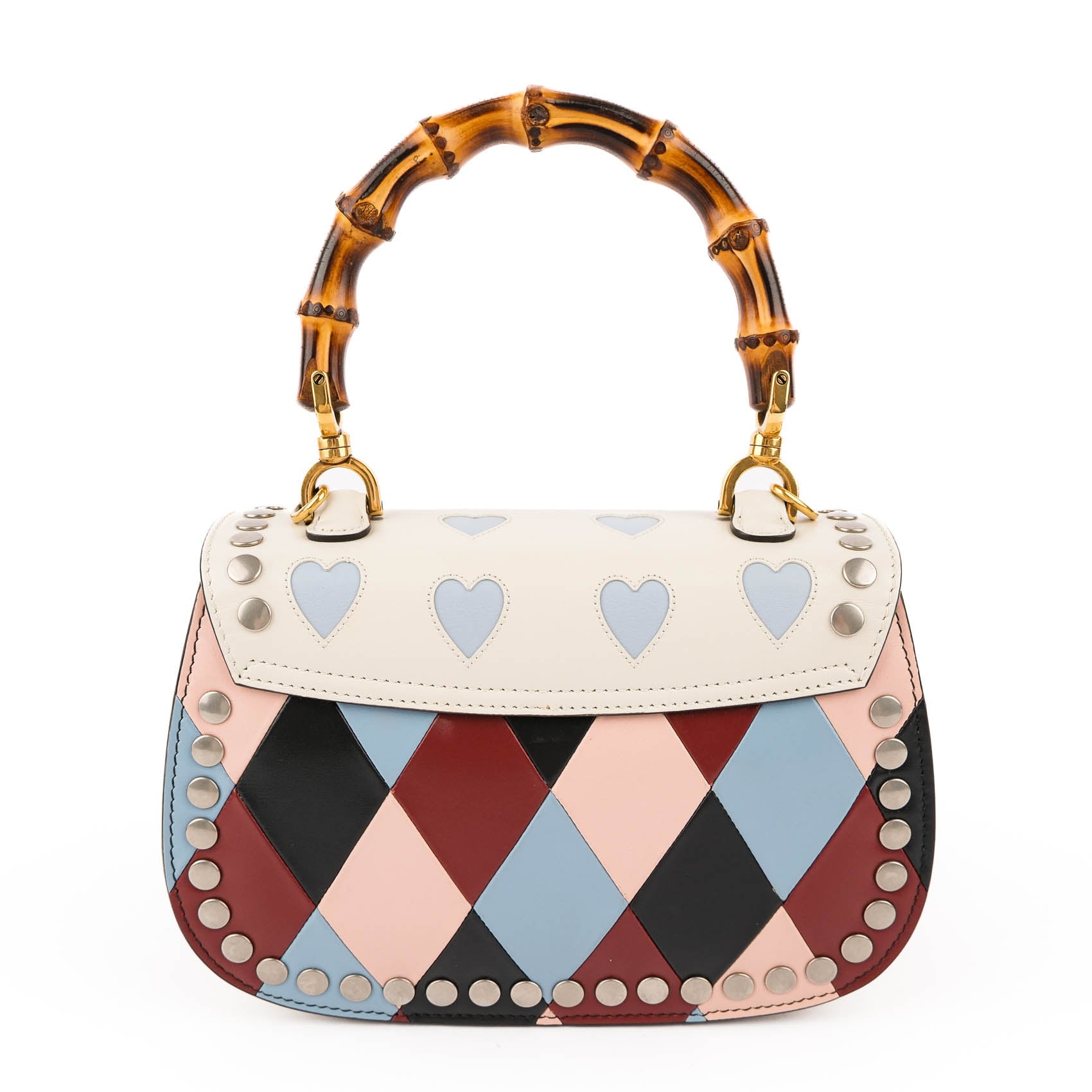 Gucci Multicolor Leather Lovelight Bamboo Top Handle 1947 Small Bag