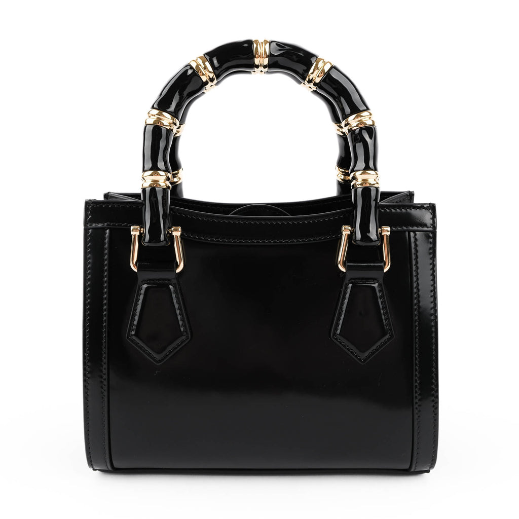 Gucci Diana Mini Bag – Black Patent Leather & Leather Handles