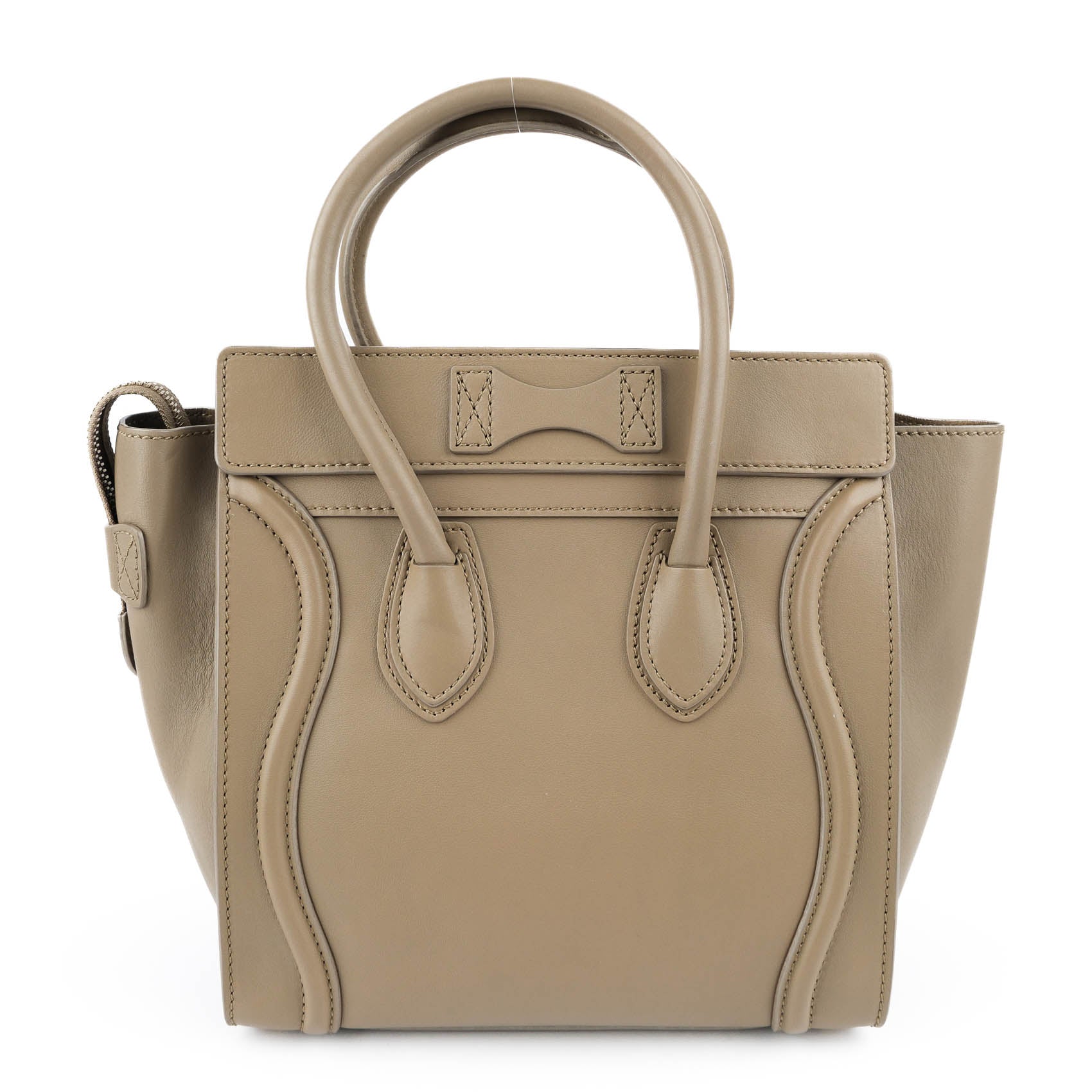 Celine Medium Luggage Tote - Taupe Smooth Leather Gold Hardware