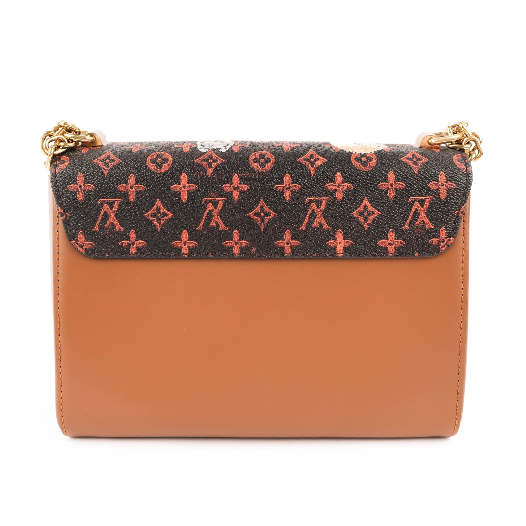 Louis Vuitton Catgram Twist MM Shoulder Bag Monogram Canvas Brown M44408