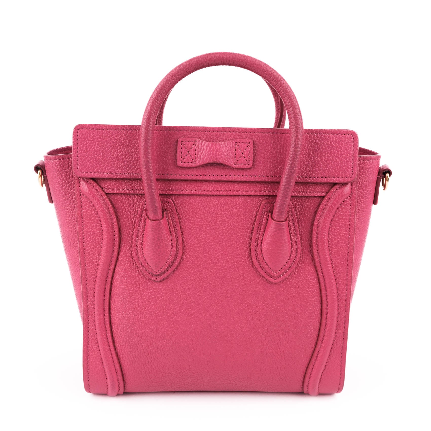 CELINE Nano Luggage Bag in Drummed Calfskin - Pink (2019)