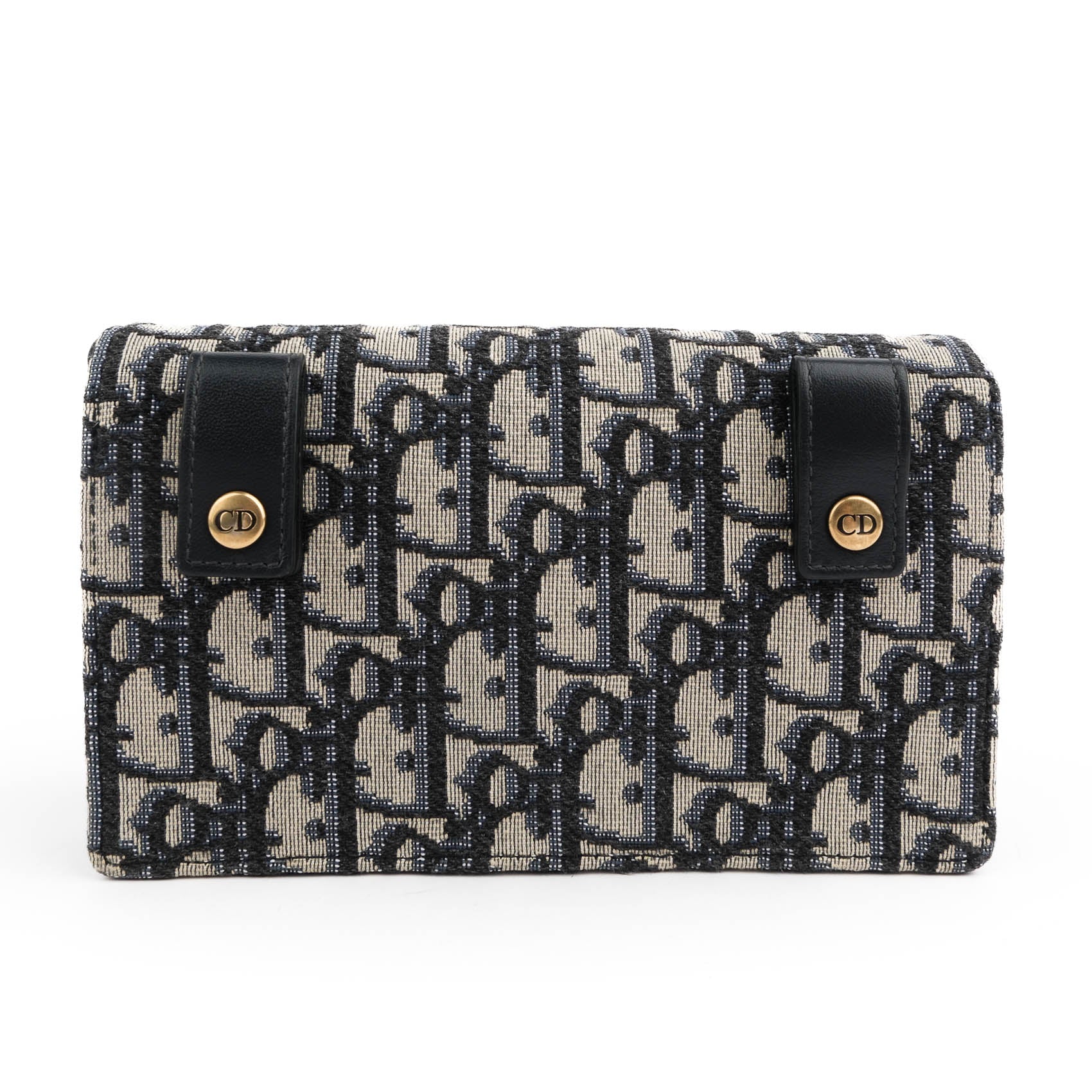 Dior Saddle Belt Pouch in Navy Oblique Jacquard with Aged Gold Hardware
