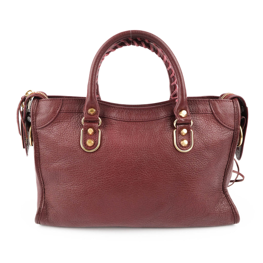 Balenciaga Classic Metallic Edge Small City - Bordeaux