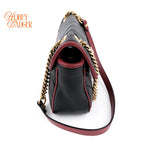 Gucci GG Marmont Small Quilted Leather Black/Red Rank A