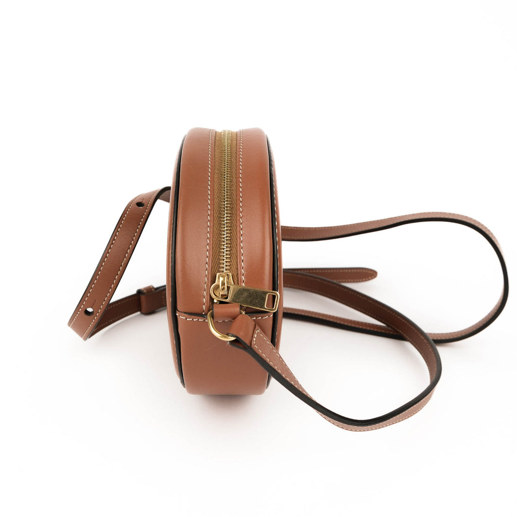 Celine Crossbody Oval Purse Cuir Triomphe in Textile and Calfskin