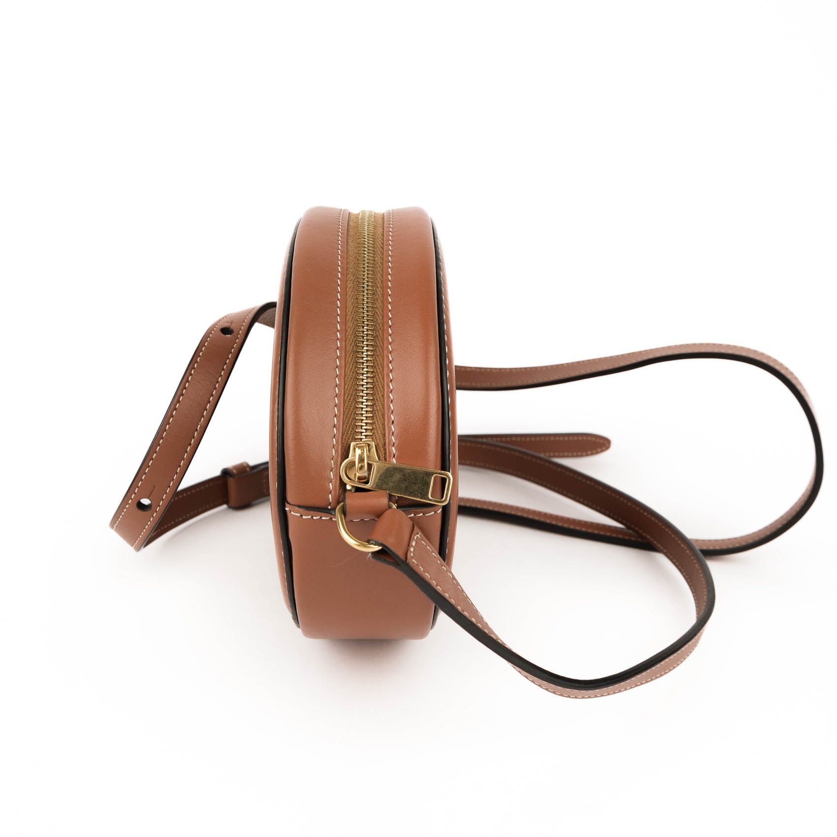 Celine Crossbody Oval Purse Cuir Triomphe in Textile and Calfskin