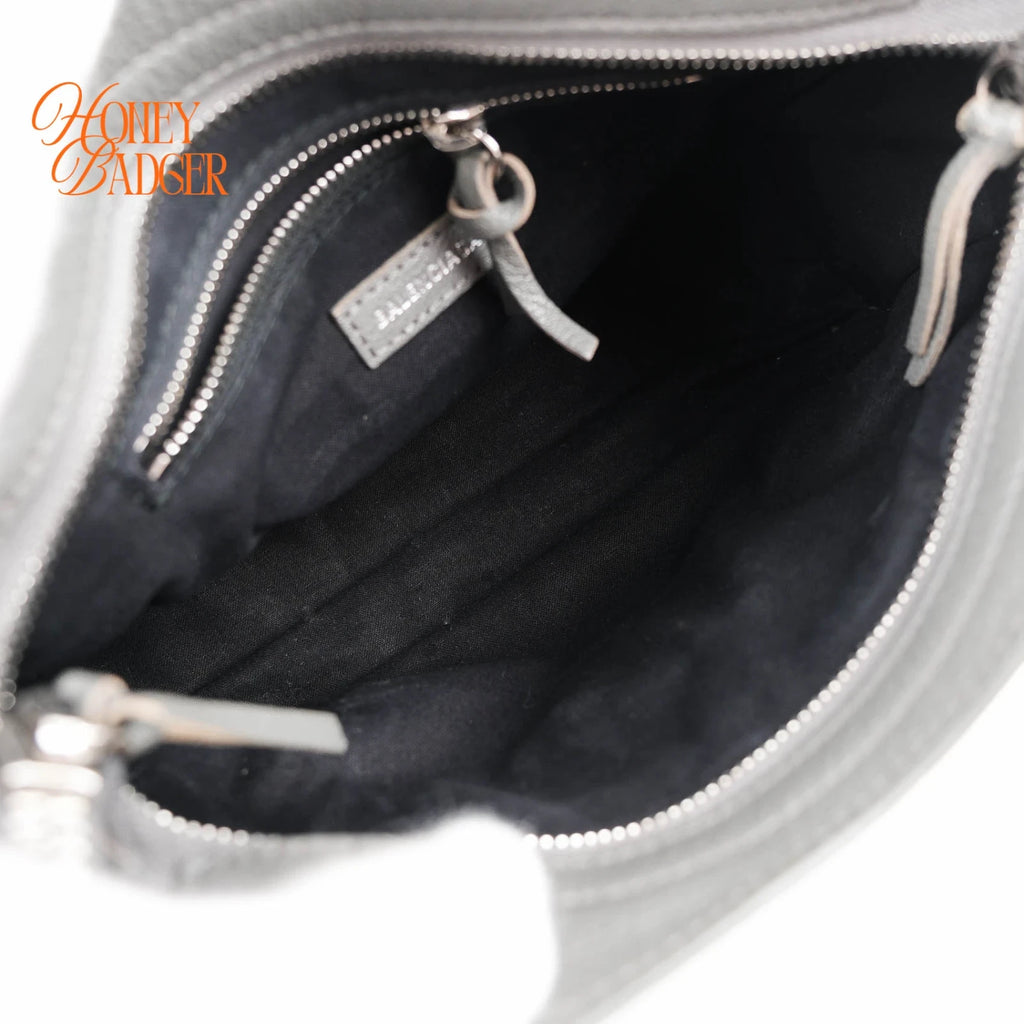 Balenciaga Classic Mini City Grey Leather 2WAY Shoulder Bag Mirror Included 390160
